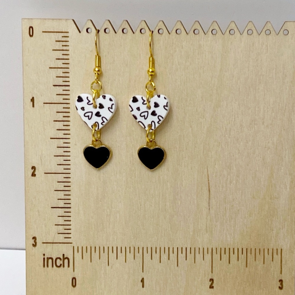 Valentine Heart Earrings, Heart Dangle Earrings, Hand Crafted Gifts For Her - Picture 4 of 5